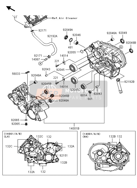 Kawasaki KVF750 4X4 2010 Crankcase for a 2010 Kawasaki KVF750 4X4