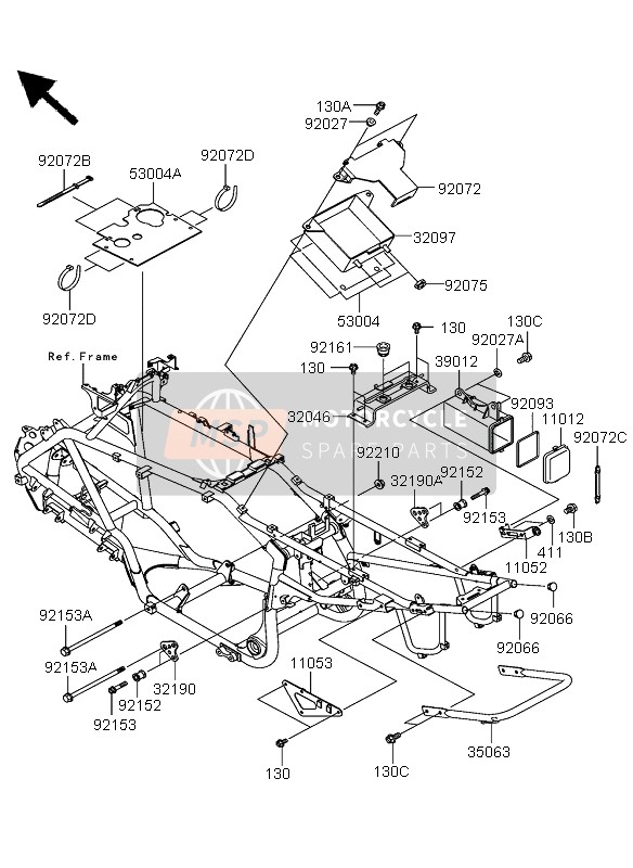 Kawasaki KFX700 2004 Frame Fittings for a 2004 Kawasaki KFX700