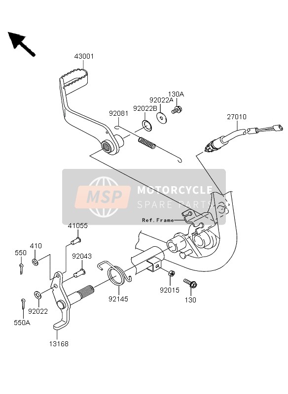 Kawasaki KFX700 2004 Brake Pedal for a 2004 Kawasaki KFX700