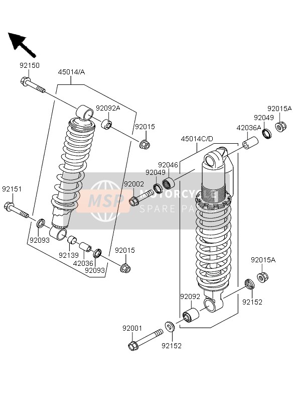 Kawasaki KFX700 2004 Shock Absorber for a 2004 Kawasaki KFX700