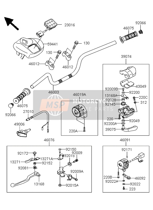 Kawasaki KFX700 2004 Handlebar for a 2004 Kawasaki KFX700