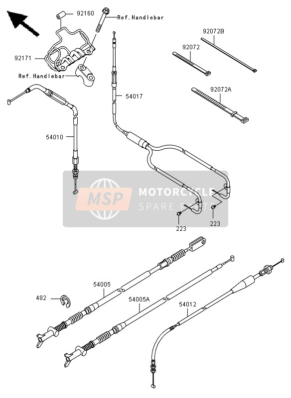 Kawasaki KVF650 4X4 2011 Cables for a 2011 Kawasaki KVF650 4X4