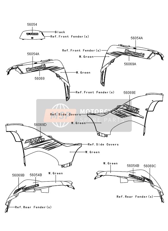 560690731, Pattern,Fr Fender,Lh, Kawasaki, 0