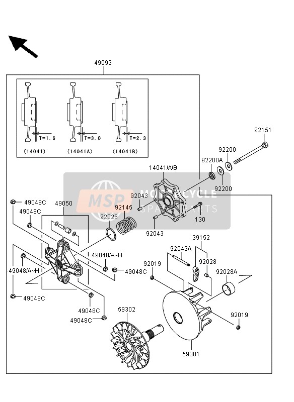 Kawasaki KVF360 4X4 2012 Convertitore di unità per un 2012 Kawasaki KVF360 4X4