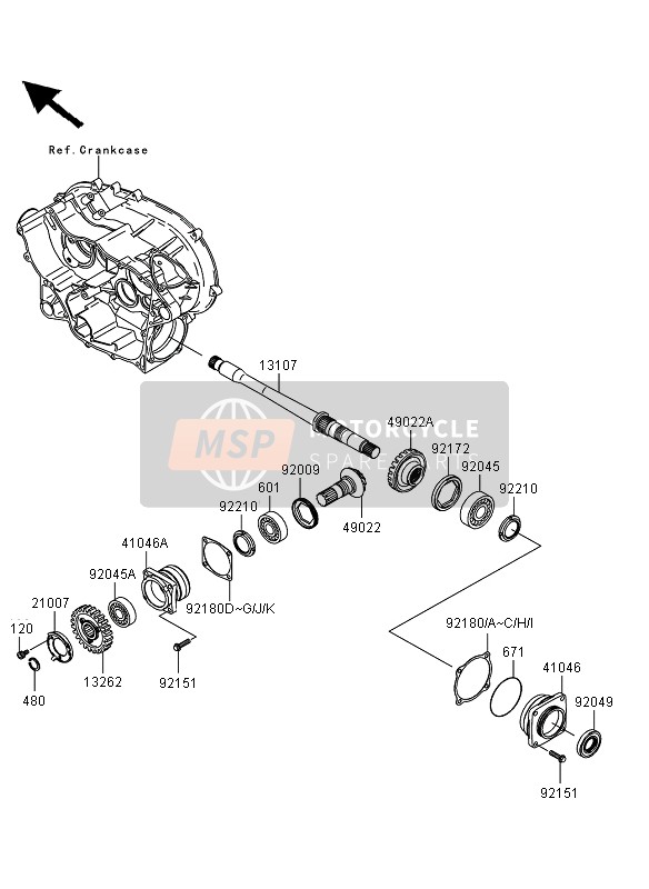 Kawasaki KVF360 4X4 2012 KEGELRAD VORNE für ein 2012 Kawasaki KVF360 4X4