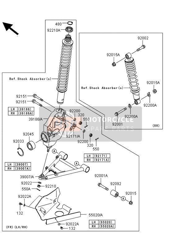 Kawasaki KVF360 4X4 2012 Suspension for a 2012 Kawasaki KVF360 4X4