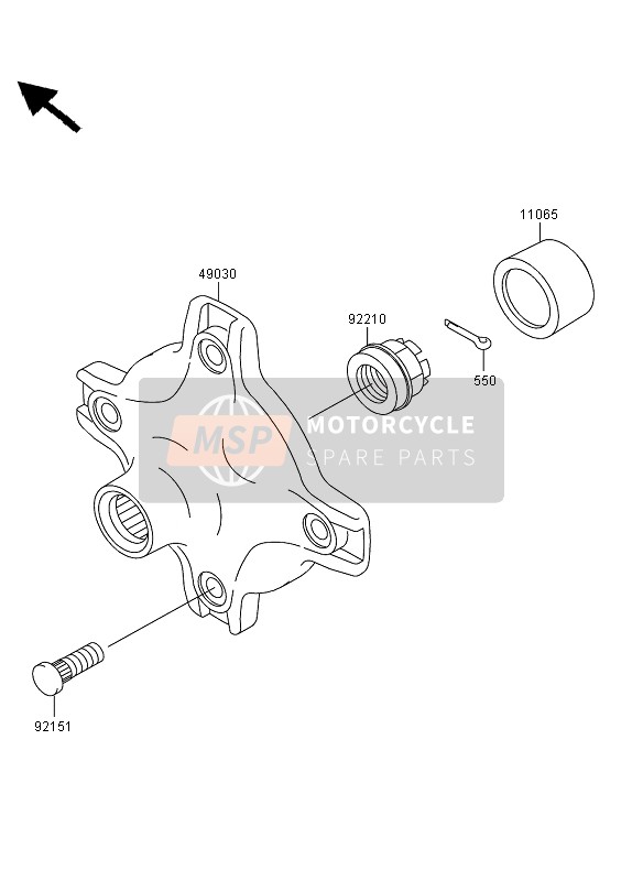 Kawasaki KVF360 4X4 2012 Buje trasero para un 2012 Kawasaki KVF360 4X4