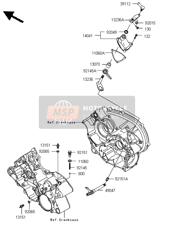 Kawasaki KVF650 4X4 2005 Gear Change Mechanism for a 2005 Kawasaki KVF650 4X4