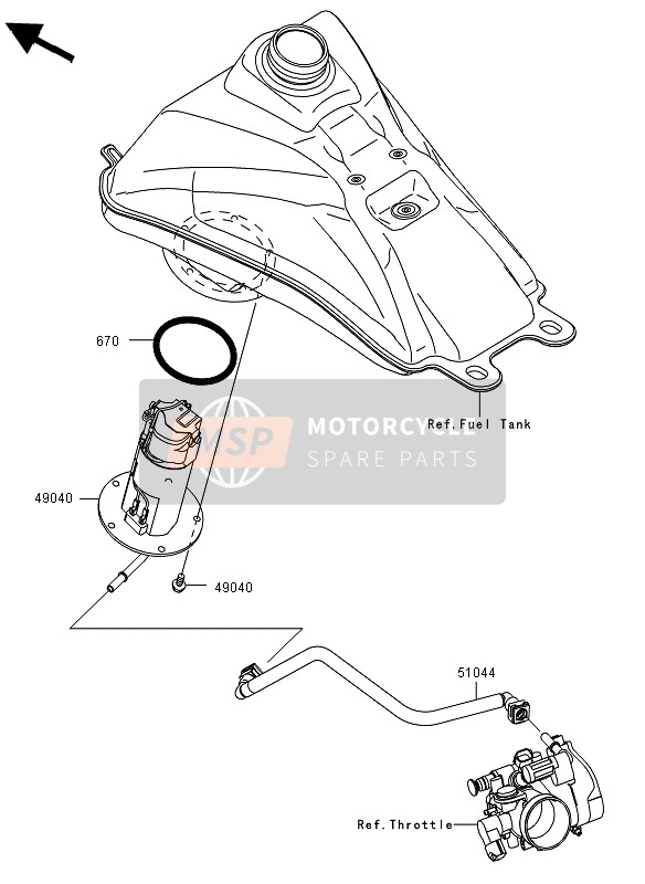 Kawasaki KFX450R 2012 Pompe à carburant pour un 2012 Kawasaki KFX450R