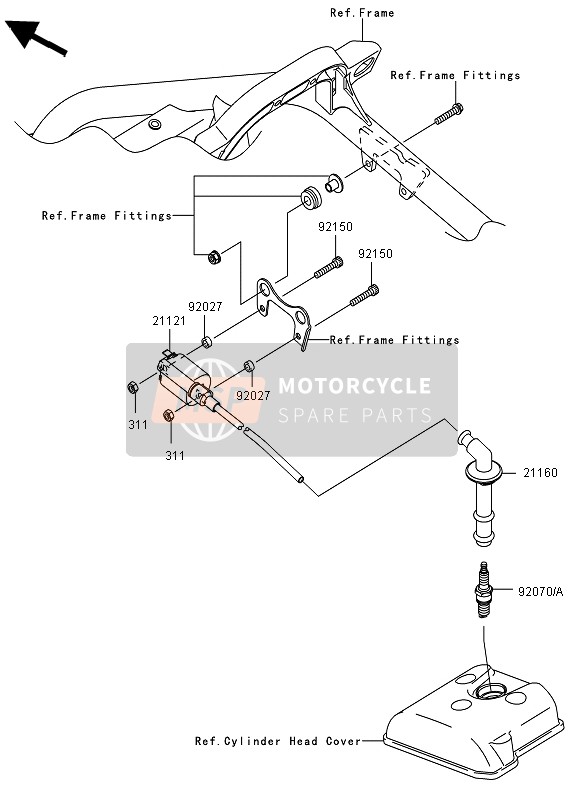 Kawasaki KFX450R 2012 ZÜNDANLAGE für ein 2012 Kawasaki KFX450R