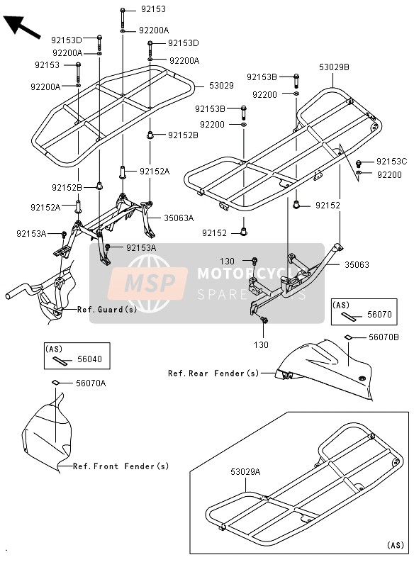 Kawasaki KVF650 4X4 2012 Carrier for a 2012 Kawasaki KVF650 4X4