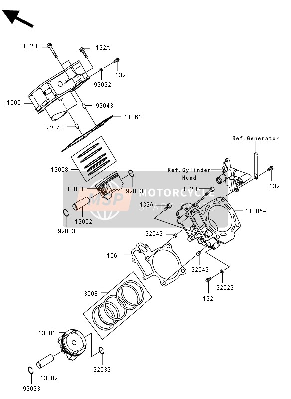 Kawasaki KVF750 4X4 2012 Cilindro & Pistón(S) para un 2012 Kawasaki KVF750 4X4