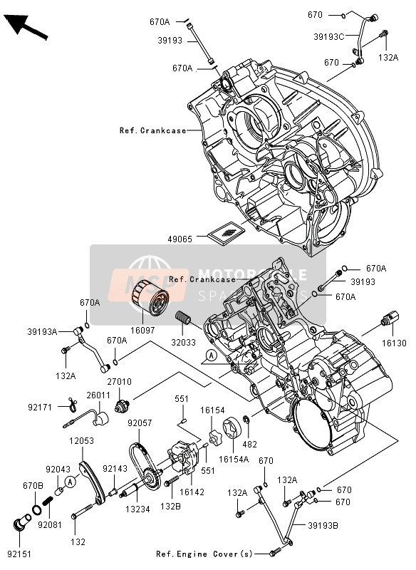 Kawasaki KVF750 4X4 2012 Oil Pump for a 2012 Kawasaki KVF750 4X4