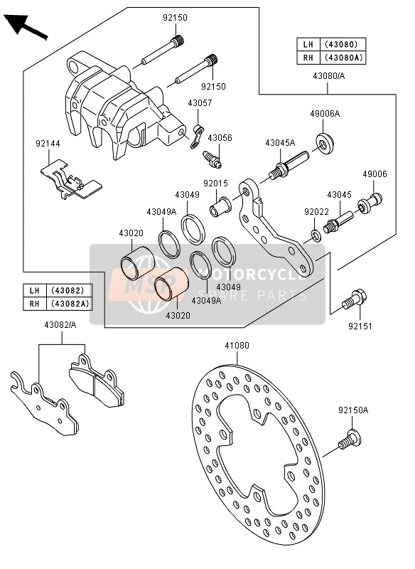 Kawasaki KVF750 4X4 2012 Front Brake for a 2012 Kawasaki KVF750 4X4