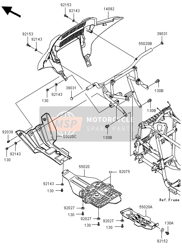 1409201886Z, Cover,Bumper,F.Black, Kawasaki, 0