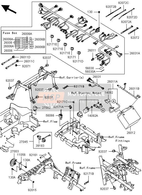 260110304, WIRE-LEAD,Battery(-), Kawasaki, 0