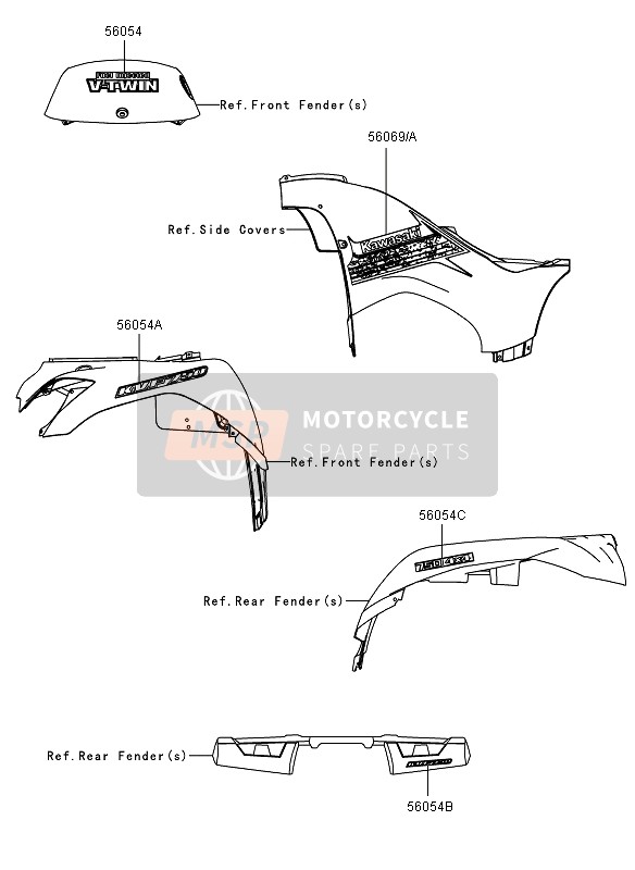 560691121, Pattern,Side Cover,Rh, Kawasaki, 0