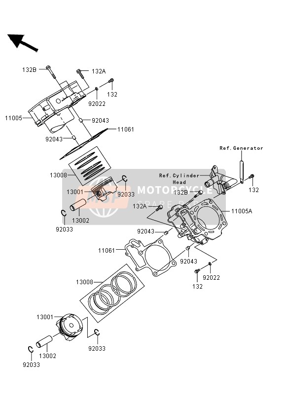 Kawasaki KVF750 4x4 EPS 2012 Cilindro & Pistone(S) per un 2012 Kawasaki KVF750 4x4 EPS