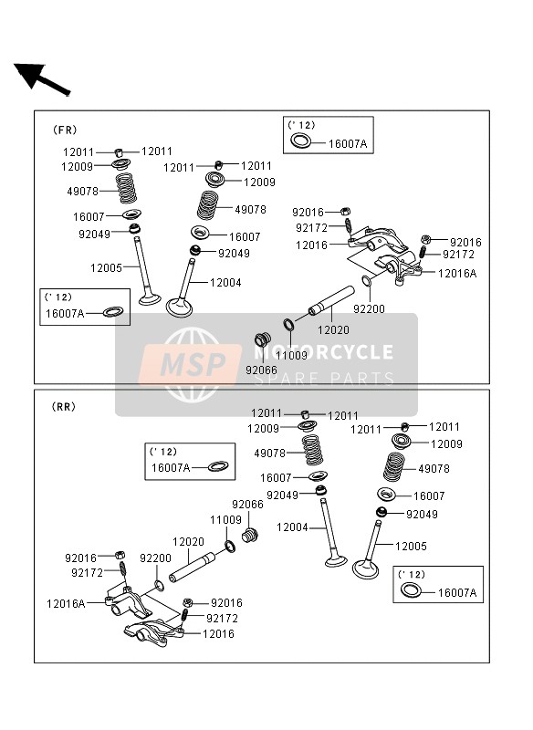 Kawasaki KVF750 4x4 EPS 2012 Valves for a 2012 Kawasaki KVF750 4x4 EPS