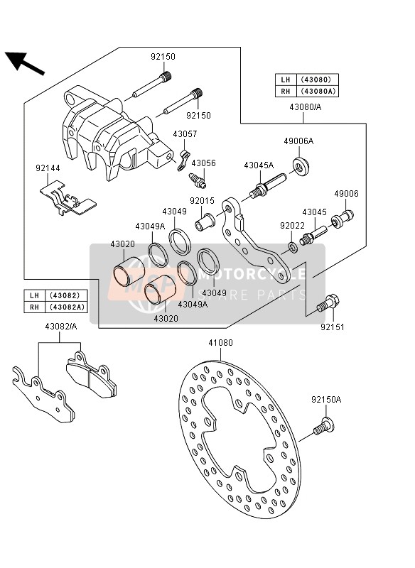 Kawasaki KVF750 4x4 EPS 2012 Front Brake for a 2012 Kawasaki KVF750 4x4 EPS