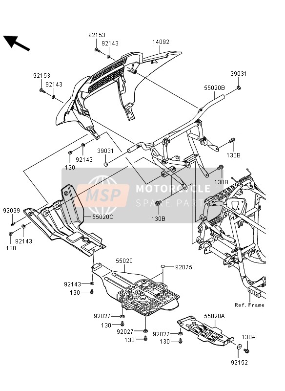 Kawasaki KVF750 4x4 EPS 2012 Guard for a 2012 Kawasaki KVF750 4x4 EPS