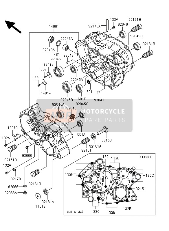 Kawasaki KVF360 4X4 2013 Caja Del Cigüeñal para un 2013 Kawasaki KVF360 4X4