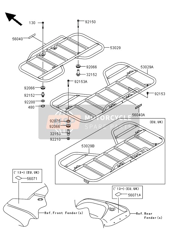 Kawasaki KVF360 4X4 2013 Carrier(S) for a 2013 Kawasaki KVF360 4X4