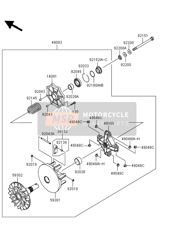 Kawasaki KVF750 4x4 EPS 2013 Drive Converter for a 2013 Kawasaki KVF750 4x4 EPS