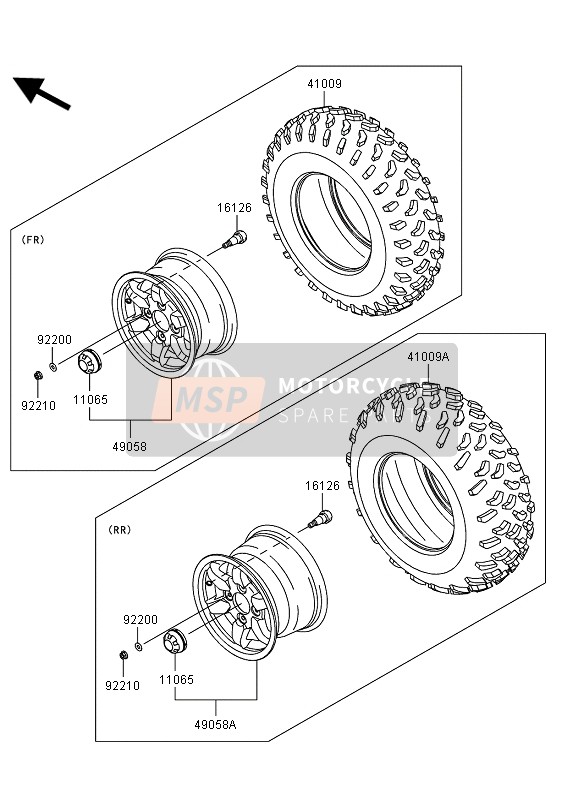 Kawasaki KVF750 4x4 EPS 2013 Tyres for a 2013 Kawasaki KVF750 4x4 EPS