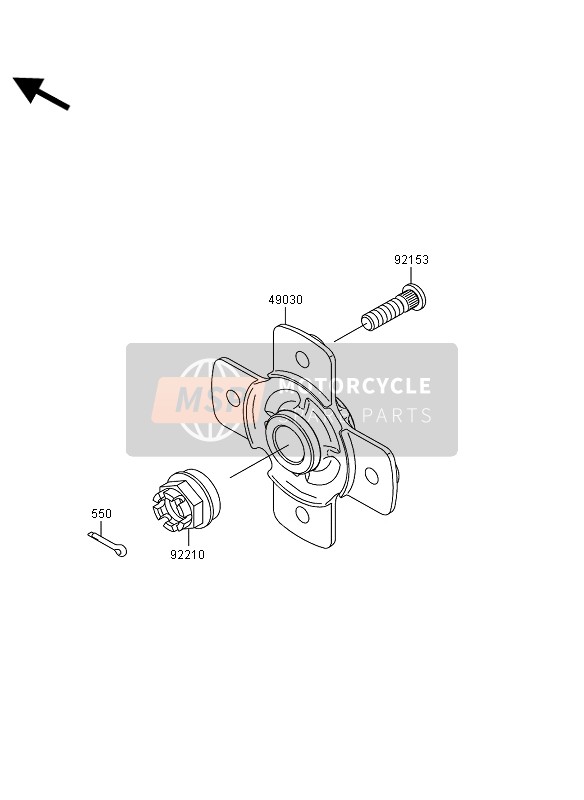 Kawasaki KVF750 4x4 EPS 2013 Moyeu arrière pour un 2013 Kawasaki KVF750 4x4 EPS