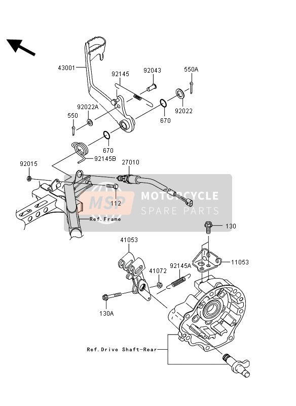 Kawasaki KVF750 4x4 EPS 2013 Brake Pedal for a 2013 Kawasaki KVF750 4x4 EPS