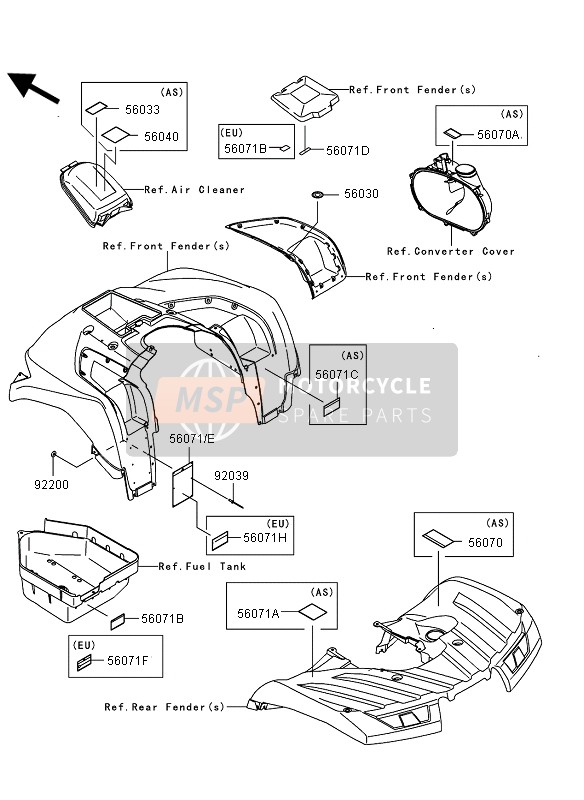 560710281, Waarschuw.Label Band Inf, Kawasaki, 2