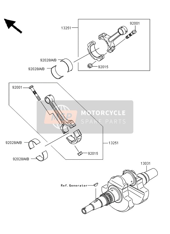 Kawasaki KVF650 4X4 2013 Crankshaft for a 2013 Kawasaki KVF650 4X4