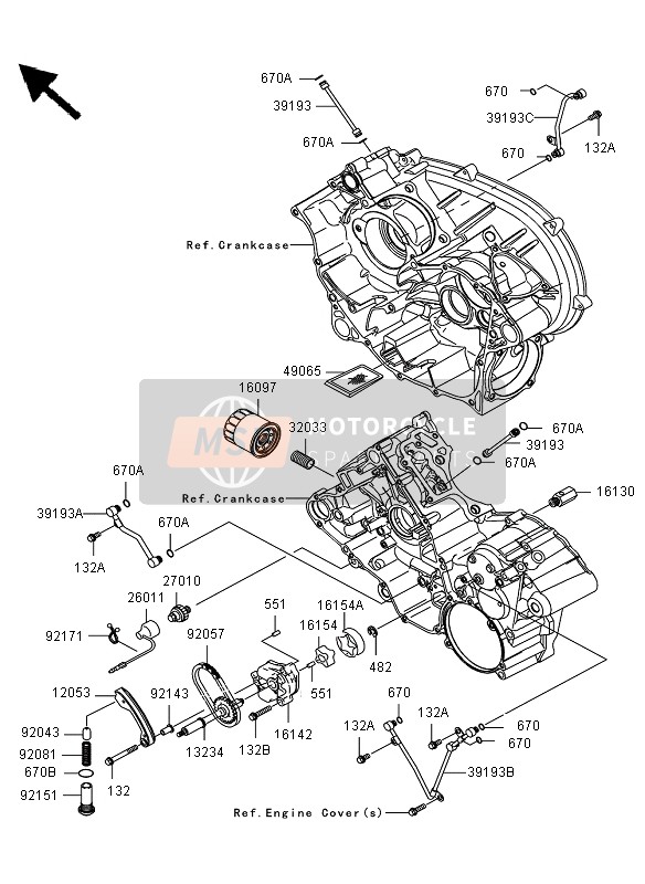 Kawasaki KVF650 4X4 2013 Oil Pump for a 2013 Kawasaki KVF650 4X4