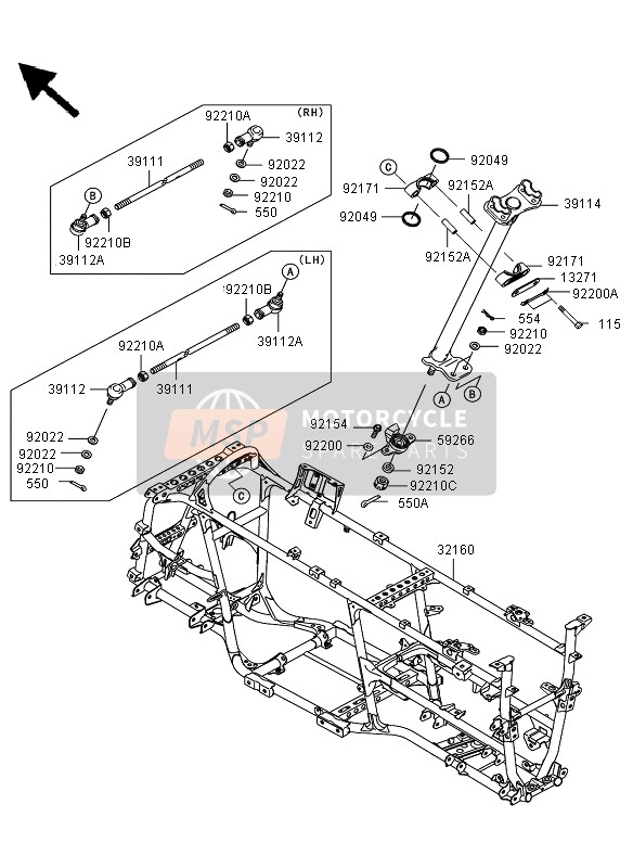 Kawasaki KVF650 4X4 2013 Cadre pour un 2013 Kawasaki KVF650 4X4