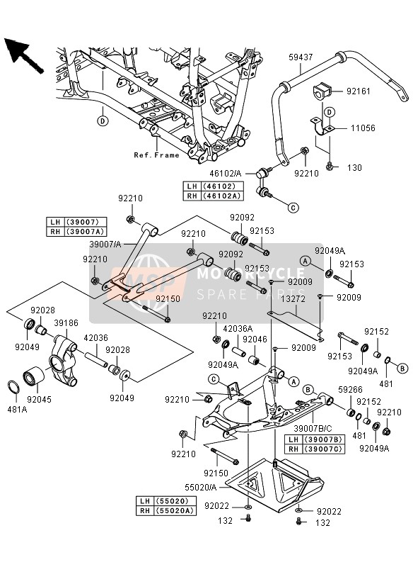 Kawasaki KVF650 4X4 2013 Rear Suspension for a 2013 Kawasaki KVF650 4X4