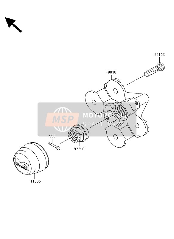 Kawasaki KVF650 4X4 2013 VORDERRADNABE für ein 2013 Kawasaki KVF650 4X4