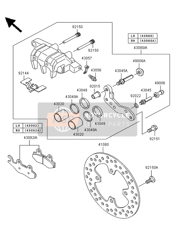 Kawasaki KVF650 4X4 2013 Front Brake for a 2013 Kawasaki KVF650 4X4