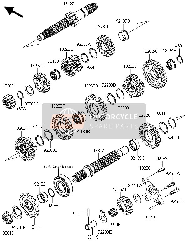 Kawasaki KFX450R 2013 Transmission for a 2013 Kawasaki KFX450R