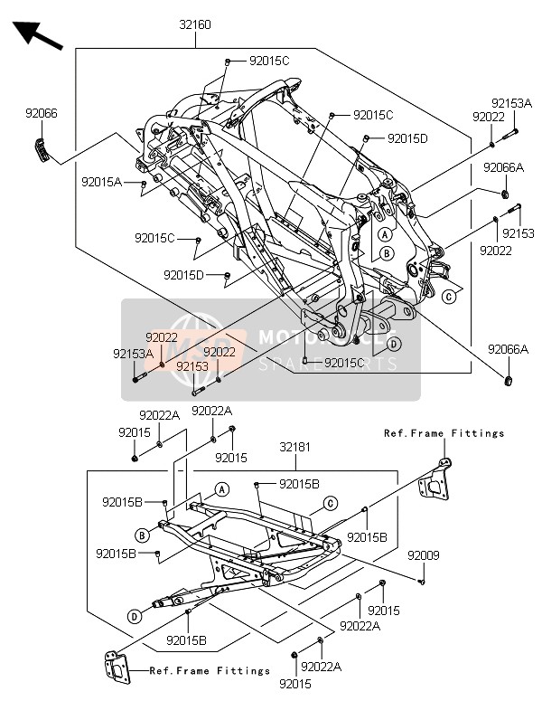 Kawasaki KFX450R 2013 Frame for a 2013 Kawasaki KFX450R