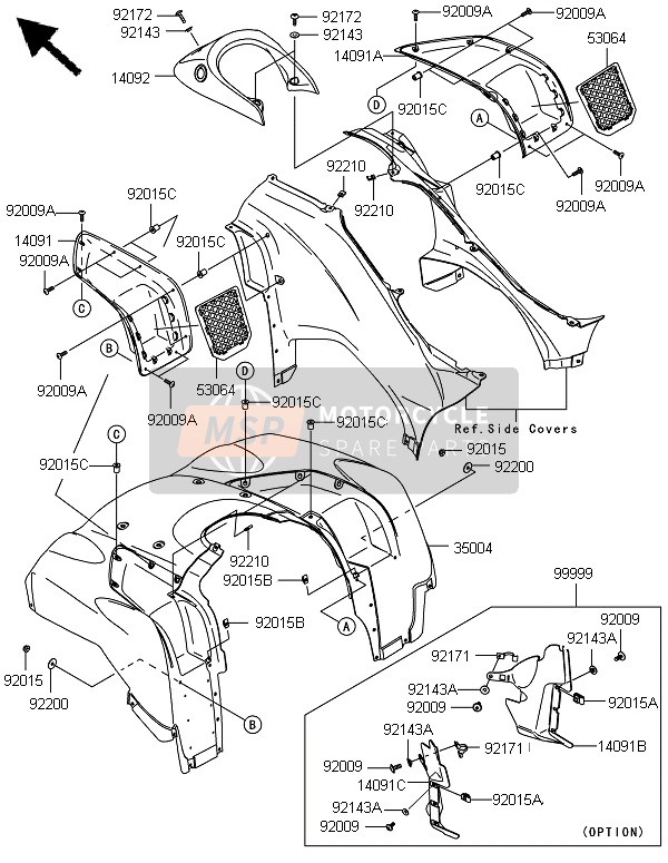 350040314839, Voorspatbord, Kawasaki, 0