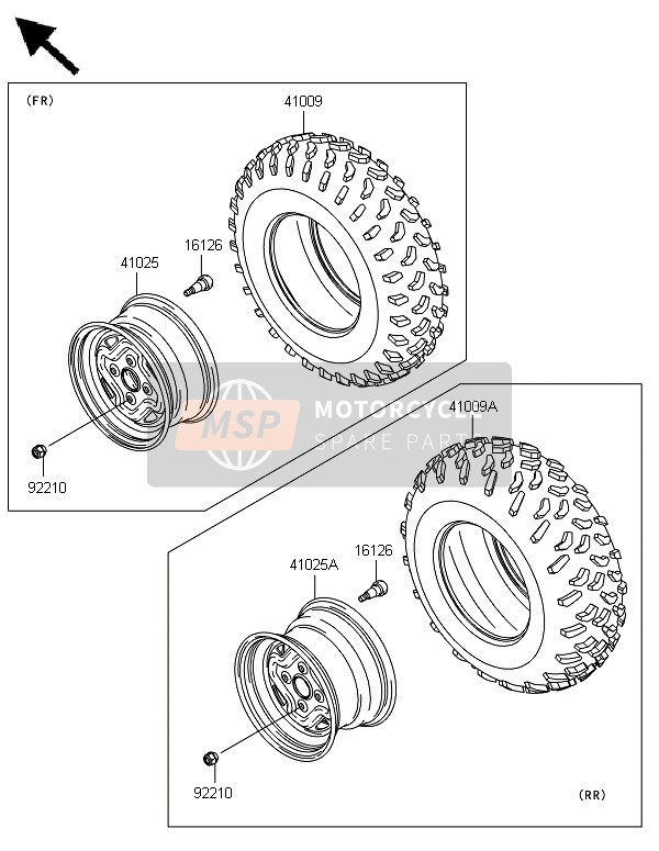 Kawasaki BRUTE FORCE 650 4x4i 2014 Tyres for a 2014 Kawasaki BRUTE FORCE 650 4x4i