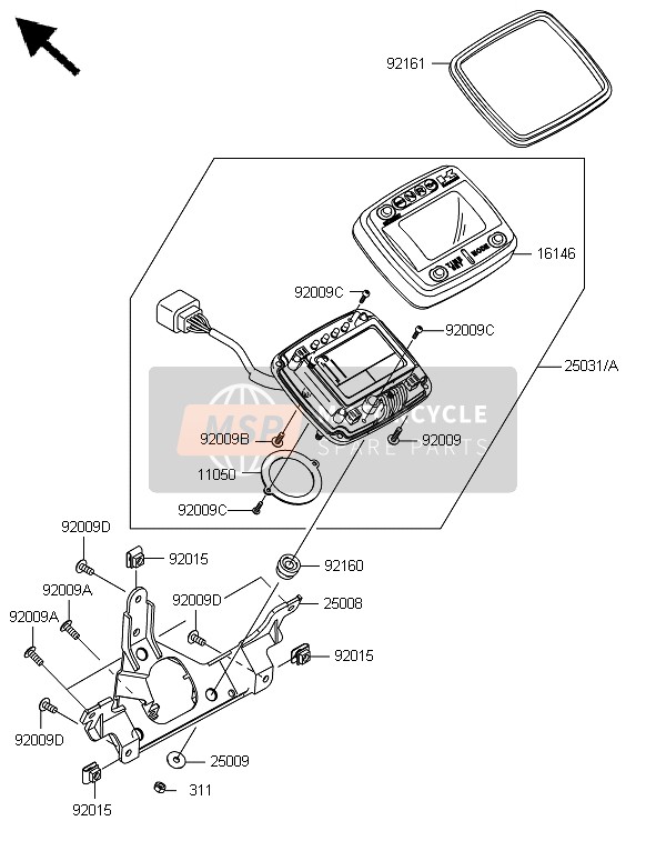 Kawasaki BRUTE FORCE 650 4x4i 2014 Meter(S) for a 2014 Kawasaki BRUTE FORCE 650 4x4i