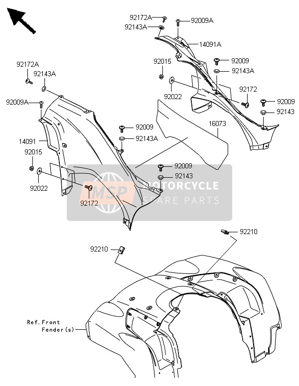 Kawasaki BRUTE FORCE 650 4x4i 2014 Side Covers for a 2014 Kawasaki BRUTE FORCE 650 4x4i