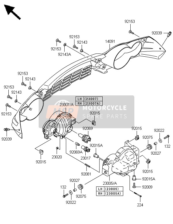 Kawasaki BRUTE FORCE 650 4x4i 2014 Headlight(S) for a 2014 Kawasaki BRUTE FORCE 650 4x4i