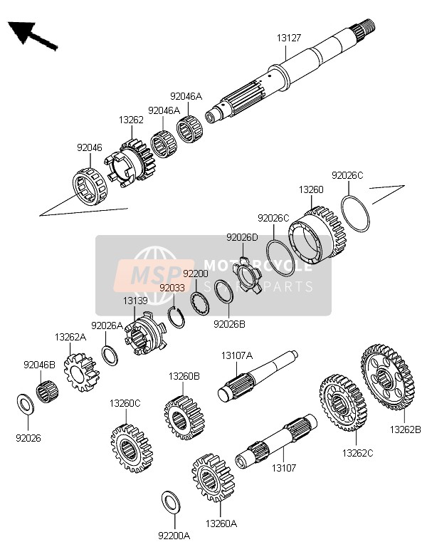 Kawasaki KVF750 4X4 2005 Transmisión para un 2005 Kawasaki KVF750 4X4