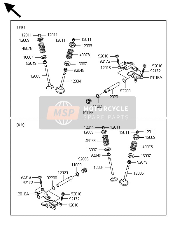 Kawasaki BRUTE FORCE 750 4X4i EPS(GEF) 2014 Valvole per un 2014 Kawasaki BRUTE FORCE 750 4X4i EPS(GEF)