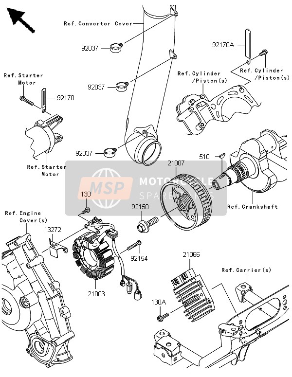 Kawasaki BRUTE FORCE 750 4X4i EPS(GEF) 2014 Generador para un 2014 Kawasaki BRUTE FORCE 750 4X4i EPS(GEF)