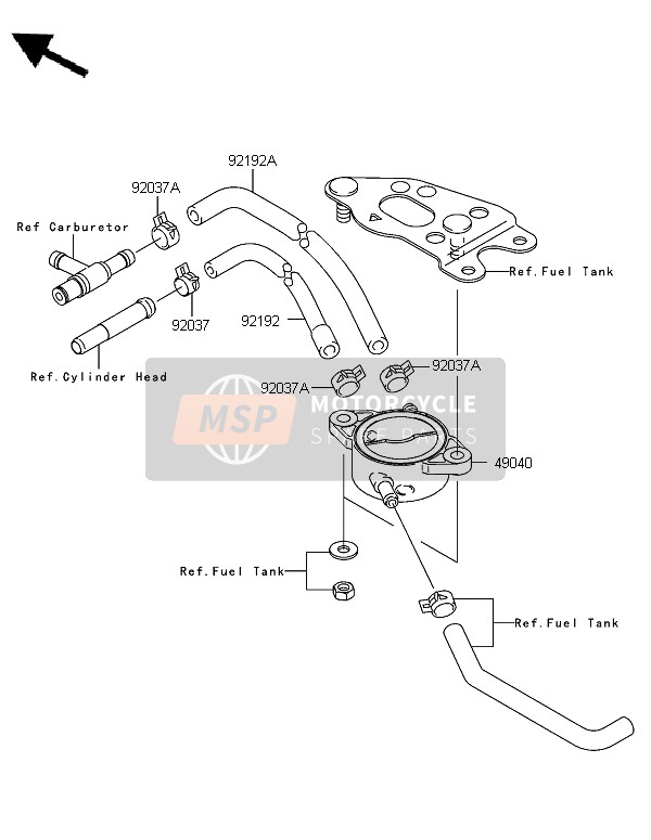 Kawasaki KVF750 4X4 2005 Pompe à carburant pour un 2005 Kawasaki KVF750 4X4