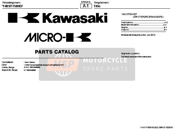 Kawasaki BRUTE FORCE 750 4X4i EPS(HEF) 2014 Titel für ein 2014 Kawasaki BRUTE FORCE 750 4X4i EPS(HEF)